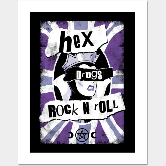 Hex, Drugs, Rock n Roll - Evil Queen - Punk Goth Wall Art by Nemons